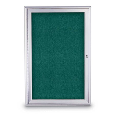 United Visual Products Sliding Door Indoor Enclosed Corkboard, 9 UV9029ACSH-BLACK-CLOUD